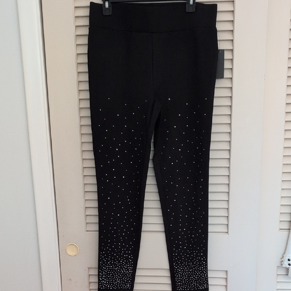 Rhinestone Black Leggings - Picture 4 of 8